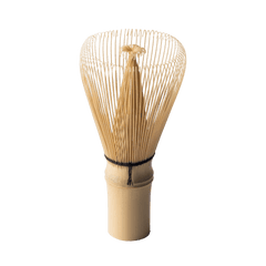 Korean artisan-made Chasen 80-tip bamboo matcha whisk tea utensil on white background