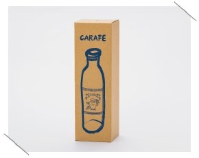 Box with carafe motif.