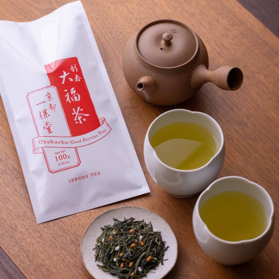 茶道　ホオヅキ IppodoTea.com (USA & CA) - Obukucha Genmaicha (100g Bag)