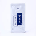 Ippodo Tea Genmaicha pouch (80g / 2.82 oz) with a dark blue vertical banner and Japanese calligraphic text. - thumbnail 2