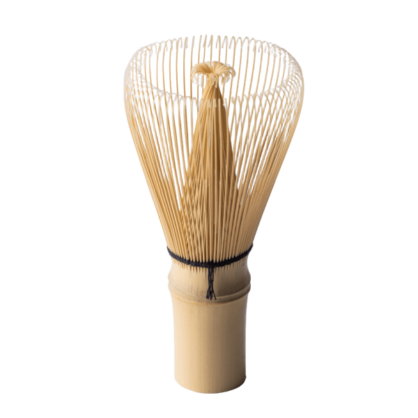 Korean artisan-made Chasen 80-tip bamboo matcha whisk tea utensil on white background