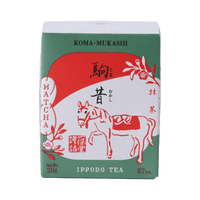 Product shot of Ippodo Tea Koma-Mukashi (New Year's Matcha 2026) in a green and red 20g box featuring graphic of a horse.