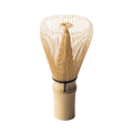 Korean artisan-made Chasen 80-tip bamboo matcha whisk tea utensil on white background