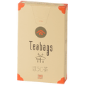 Beige tall slim rectangular box with orange corners of Ippodo Hojicha premium Japanese roasted green tea One-Cup Teabags
