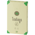 Sealed tall, cream box of 12 Ippodo Sencha One-Cup Teabags with green corners and logo on bronze circle and easy open tab