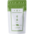 White packaging with green faux-painted details for Unro refreshing Japanese Sencha green tea 80g bag by Ippodo Tea Co.