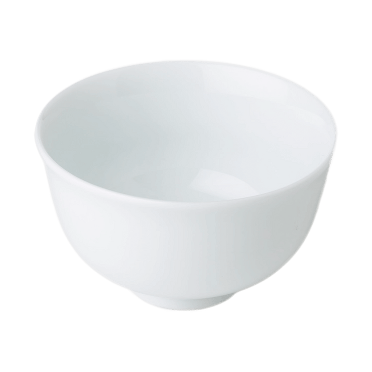White porcelain Japanese teacup against white background