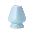 Light pastel turquoise blue Ippodo Tea ceramic stand for drying storing and shaping bamboo Chasen matcha whisk