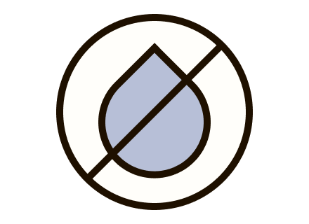 Black prohibition sign or 'no' sign over icon of blue water droplet